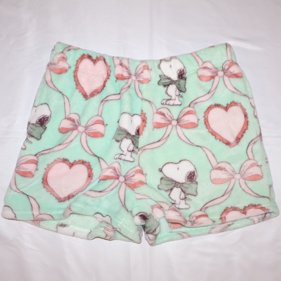 Peanuts Snoopy Green and Pink Bows And Hearts Pajama Set. Medium. NWOT. - Picture 6 of 8